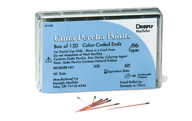 Gutta Percha Points 30mm .02 Taper 6 Vials of 20