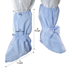 Critical Cover Ankle High Boot Covers, Sonic Welded Seams, Elastic Top, Ankle Ties, Blue, Universal, 200/cs