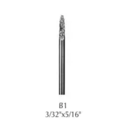 B1, 3/32" X 5/16", Taper Diamond Cut Regular HP Carbide Bur