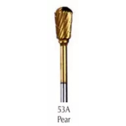 Pear (53A) TNT-Coated Dual Cut Regular HP Carbide Bur