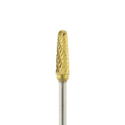 Gold Carbide Burs, Laboratory, 47X, Cone, Each, Dual Cut, HP