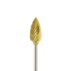 Gold Carbide Burs, Laboratory, 81A, Flame, Each, Reg Cut, HP