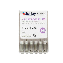 Hedstrom Files with Silicone Stops, 21mm, #8, 6/Pkg.