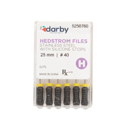 Hedstrom Files with Silicone Stops, 25mm, #40, 6/Pkg.