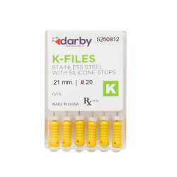K-Type Files, 21mm, #20, 6/Pkg