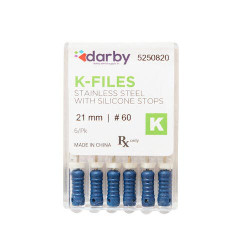 K-Type Files, 21mm, #60, 6/Pkg