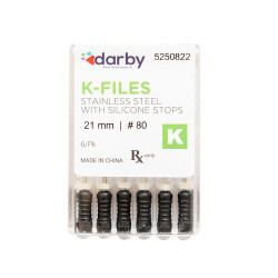 K-Type Files, 21mm, #80, 6/Pkg