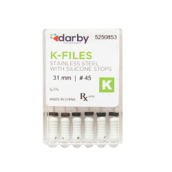K-Type Files, 31mm, #45, 6/Pkg