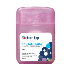 Dental Floss, Waxed, 12 yards, 144/Case, Bubble Gum