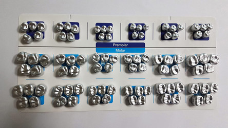 Anodized Aluminum Crowns, Molar Refill, #14, 20/Box