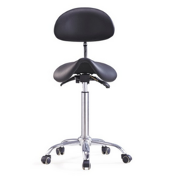 Flight Saddle Stool with Backrest *(Single Saddle) Black ONLY
