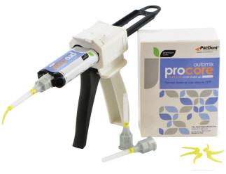 ProCore Dual Cure Core Build-Up, Intro Pack, 1 x 5 0g Cartridges (choose between A2 and Blue), 15 x Mixing Tips, 1 x Dispensing Gun