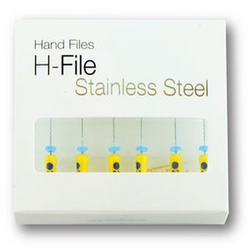 Stainless Steel H Hand Files, Length 21mm, 6/Pack