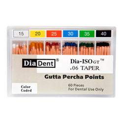 Dia-Pro ISO GT Special Tapered Gutta Percha Slide Package 0.04, 60/Box #50, Yellow  (Diadent - 114S610) - exp. 08/2026