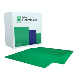 Hygenic Latex Dental Dam, Bulk Pack, 6" x 6", Green, Medium, 360/Box