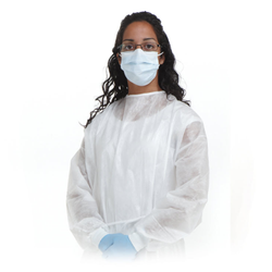 SafeBasics Fluid Impervious Gown, White, 10/Bag, XL