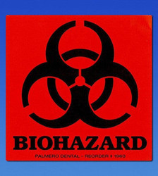 Biohazard Warning Label 100/roll