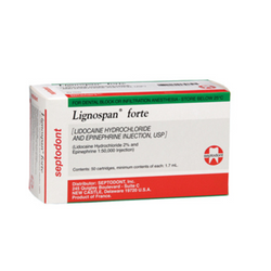 Lignospan Forte Lidocaine 2% 1:50,000 50/Box (Septodont - 99164) - exp. 01/2027