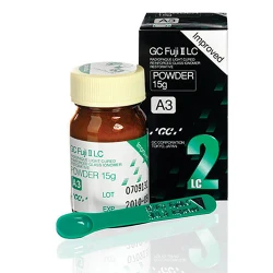 GC Fuji II LC - A1 (Pedo) Powder, Light-Cure Resin Reinforced Glass Ionomer Restorative, 15 Gm. Powder. #000195 - exp. 11/2027