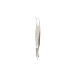 Von Graefe Iris Forceps, 2-7/8, Curved, 1X2 Teeth