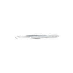 Eye Dressing Forceps 3-7/8, Curved, Serrated