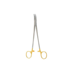 Heaney Needle Holder 8, TC, Curved, Serrated Jaws