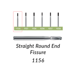 Carbide Burs. FG-1156 Straight Round End Fissure. 10 pcs.