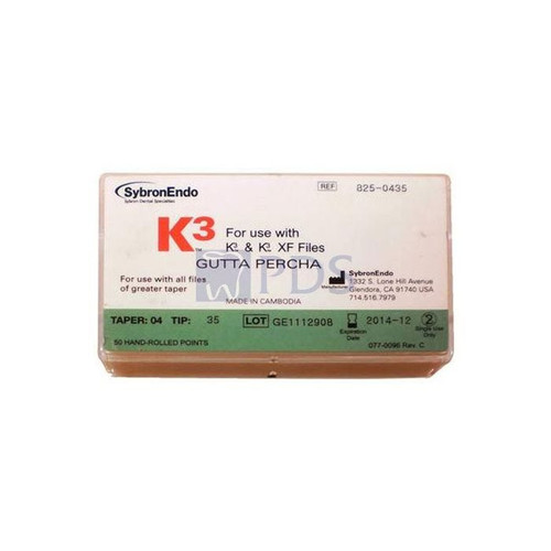 K3 Gutta Percha .04 #40 50/Pk (SybronEndo)