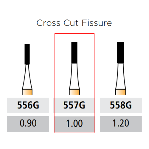 Alpen Speedster FG 557G Cross Cut Fissure Carbide Bur 10/Pk
