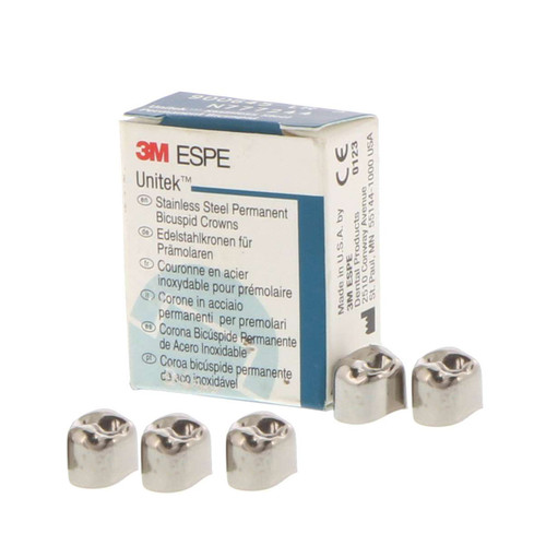 Unitek #3 upper right 1st bicuspid stainless steel crown form, box of 5 crown
