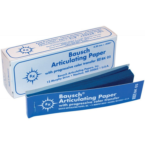 Bausch .008' (200 microns) BLUE Articulating Paper Strips, Box with 300 Strips