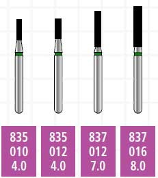 Alpen x1 FG #835.012 Coarse Grit, Flat End Cylinder, Single Use Diamond Bur