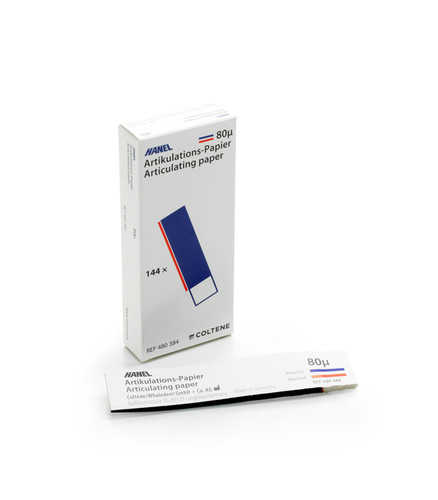 Hanel I-Shaped Articulating Paper Strips, 80 micron, Blue/Red, 20 mm x 105 mm