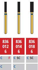 Alpen FG #836.012 Fine Grit, Flat End Cylinder Diamond Bur. Package of 5 Burs