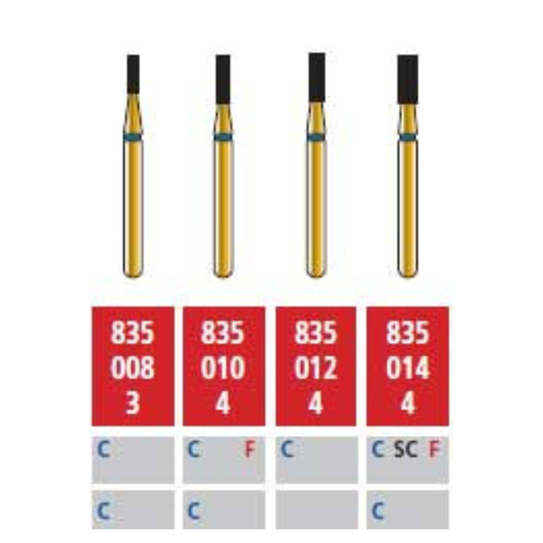 Alpen FG #835.010 SS (Short Shank) Coarse Grit, Flat End Cylinder Diamond Bur