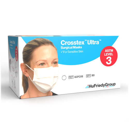 Ultra Sensitive Earloop Mask - White 50/Bx. Fluid Resistant Outer Layer