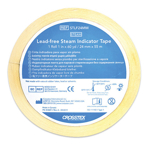 Crosstex 1' Steam Indicator Tape, 60 Yards Per Roll, 1/Pk. Color change