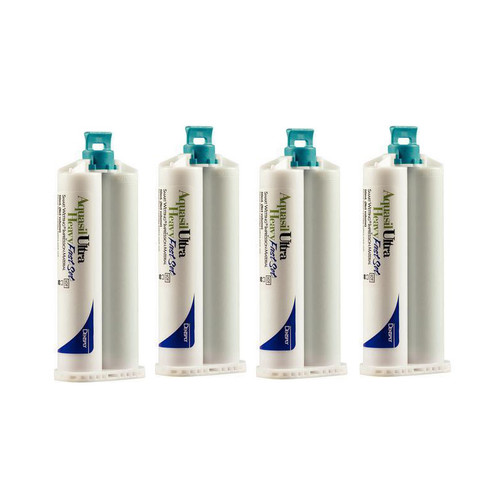 Aquasil Ultra Heavy (Light Green) Fast set, 4 - 50 mL Cartridges and 12 Mixing Tips