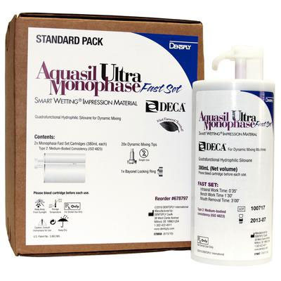 Aquasil Ultra DECA Monophase Fast Set, Standard Pack: 2 - 380 mL Cartridges, 20