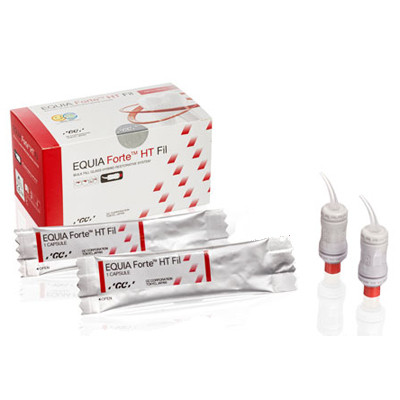 Equia Forte HT Fil Export Package, Shade A2 Refill: 50 Capsules. Glass hybrid