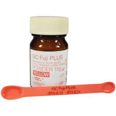 GC Fuji Plus Powder Only. Resin Reinforced Glass Ionomer Luting Cement, 15 Gm