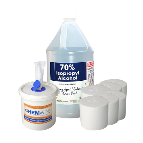Infection ControlDIY Alcohol Wipes Kit: 70% Isopropyl Alcohol (1 Gallon, 6 Rolls of Dry Wipes),  - Cost Effective