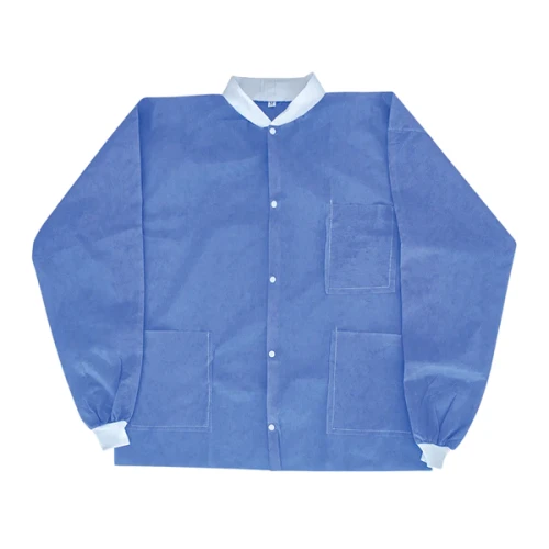 House Brand Blue Disposable Lab Coat, Large, 10/Pk