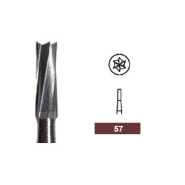 House Brand FG #57 straight fissure plain Carbide Bur, clinic pack of 100 burs