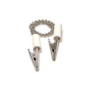 House Brand Bib Holder with Metal Chain and Metal Clips with WHITE Plastic