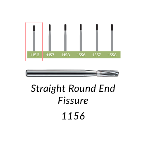 Carbide Burs. FG-1156 Straight Round End Fissure. 10 pcs.
