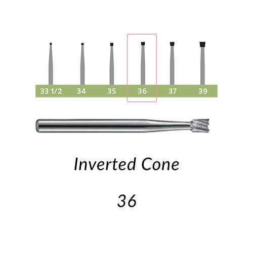 Carbide Burs. FG-36 Inverted Cone. 10 pcs.