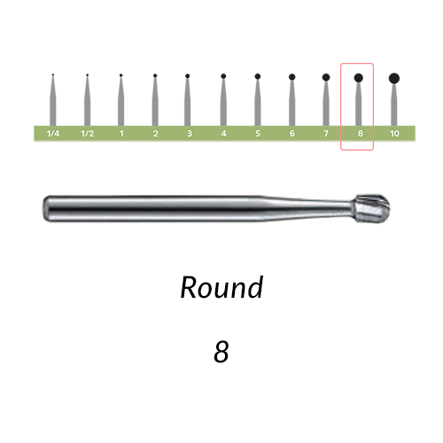 Carbide Burs. RA-8 Round. 10 pcs.