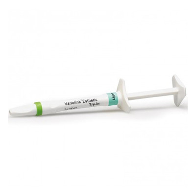 Variolink Esthetic Try-In Paste refill, Light shade, 1.7 gram syringe and 5 tips