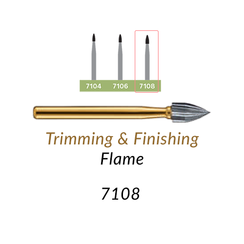 Carbide Burs. FG-7108 T&F 12-blades Flame. 1 pc.